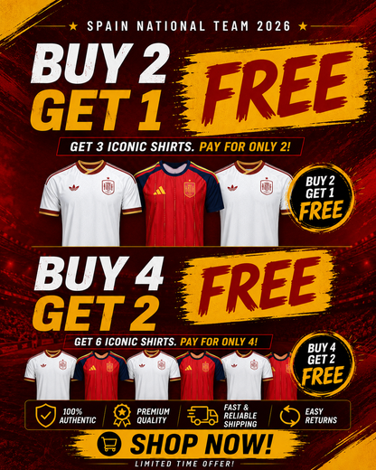 🇪🇸 Spain 2026 World Cup Jersey – BUY 2 GET 1 FREE! ⚽🔥